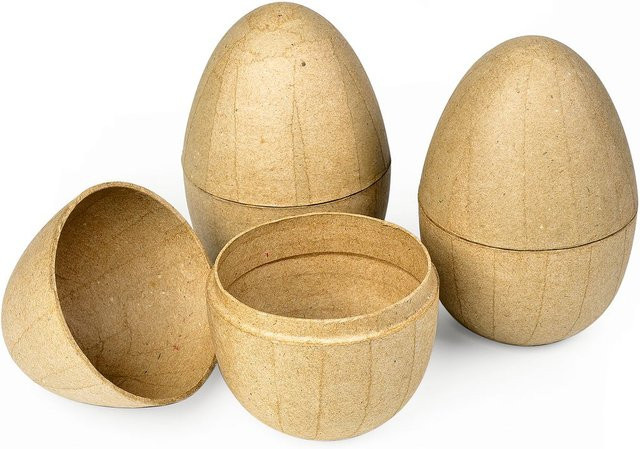 Décopatch Pappmaché-Eier für Ostern, teilbar, 3 Stück, Braun - Bild 1