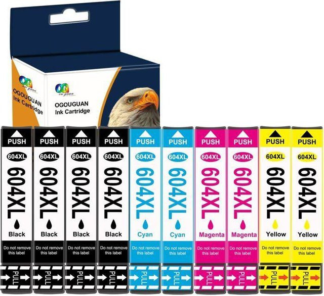 OGOUGUAN Kompatible Tintenpatronen 604XL 10er-Pack Mehrfarbig für Epson XP-2200, XP-3200 und WF-2910 - Bild 1