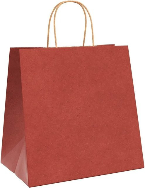 vidaXL Papiertragetaschen mit Henkeln Rot B/T/H: 26 x 17 x 25 cm, 250 Stück - Bild 1