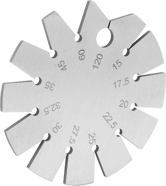 Qiilu Winkelmesser aus Edelstahl in Silber für 15 bis 120 Grad zur Messung von Winkeln und Dicken - Bild 1