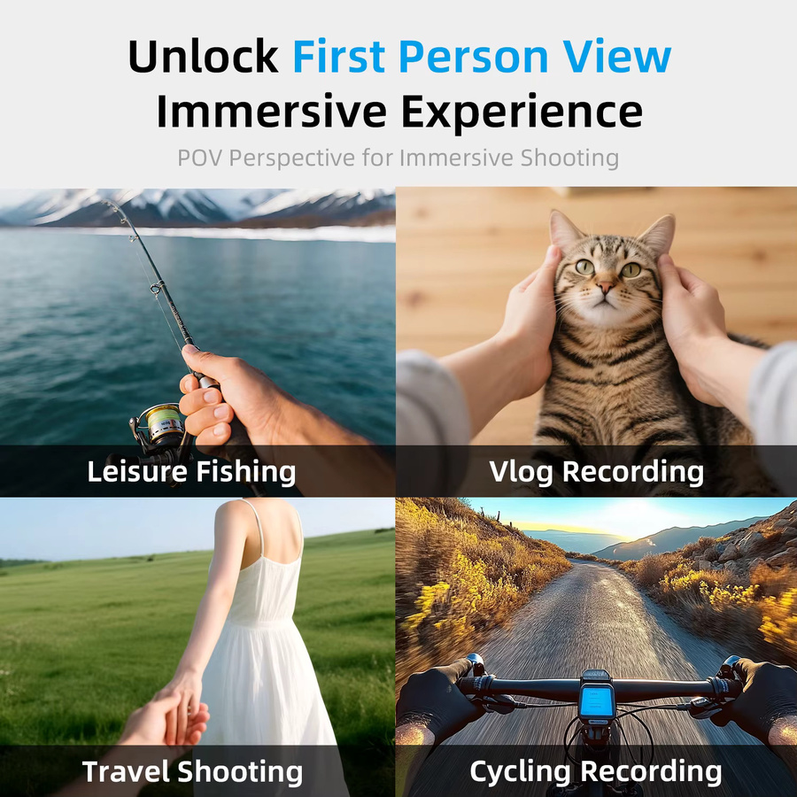 Vamson 360 Grad drehbare Halshalterung für DJI Action 6 5 Pro 4 3 Nano und 360 POV Brusthalterung in Schwarz für freihändige Vlog-Aufnahmen und Fahrrad-Zubehör - Bild 6