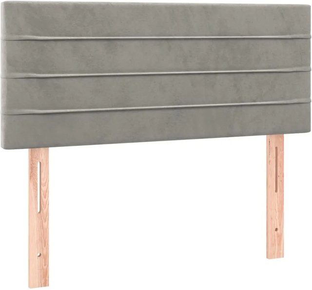 vidaXL Kopfteil aus Samt in Hellgrau, B/T/H: 100 x 5 x 78-88 cm - Bild 1