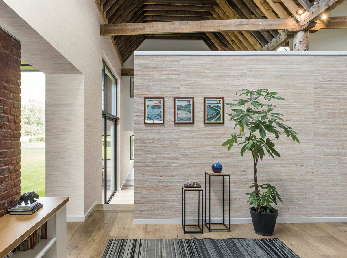 Omexco Tapete Shades of Pale SOP1041 in Weiß und Beige mit floralem Naturdesign aus Vlies - Bild 1
