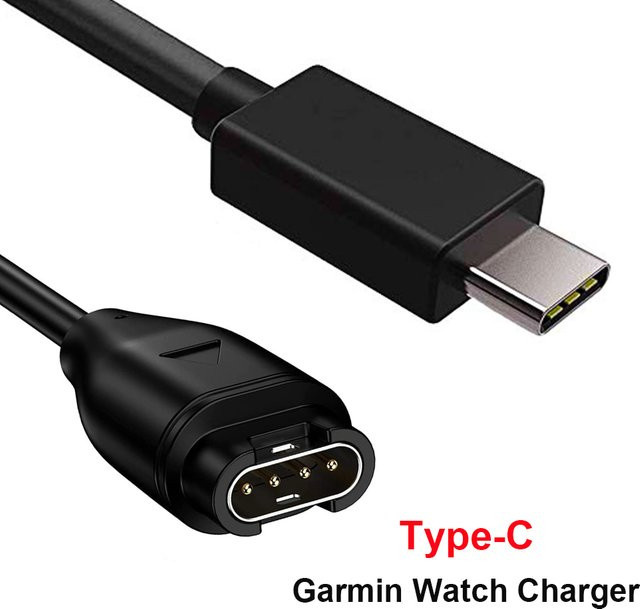 USB-C Ladekabel für Garmin Venu 3 3S 2 2S Venu 2 Plus Venu Sq Approach S70 S40 S60 Instinct 2X in Schwarz - Bild 1