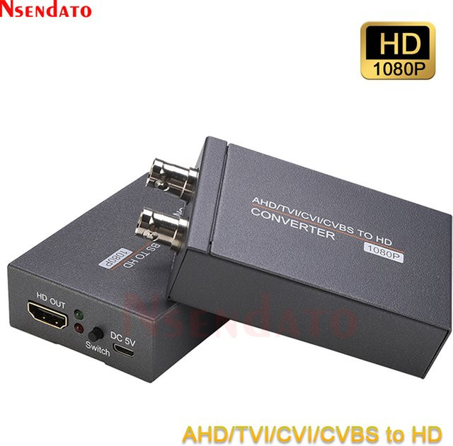 Nsendato 4 in 1 HDMI Videokonverter für AHD TVI CVI CVBS zu Full HD Signalkonverter in Schwarz - Bild 1
