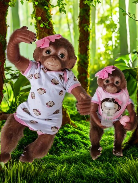 Aizwa Affen-Reborn-Tierpuppe, Plüsch / Textil, 20 Zoll, 1-teiliges Set - Bild 1