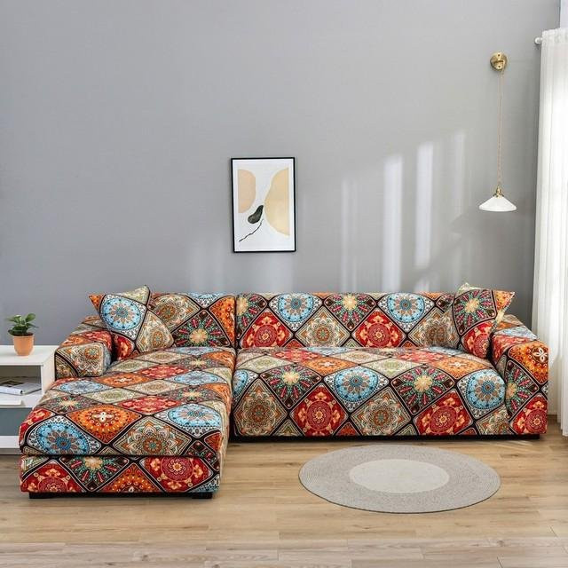 Housmife Elastischer Sofabezug mit geometrischem Muster aus Polyester, Stretch-Schonbezug für das Wohnzimmer, Breite: 145-185 cm - Bild 1