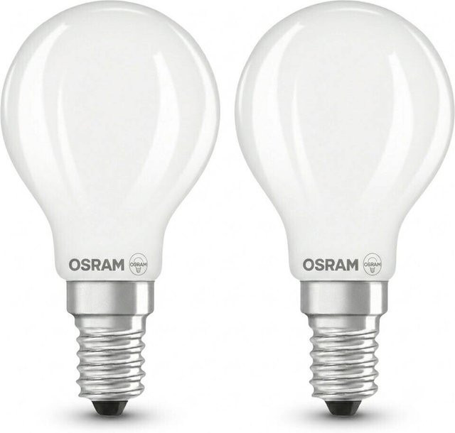 Osram LED-Leuchtmittel Tropfenform E14 2er Set Warmweiß Transparent H x Ø: 7,8 x 4,5 cm - Bild 1