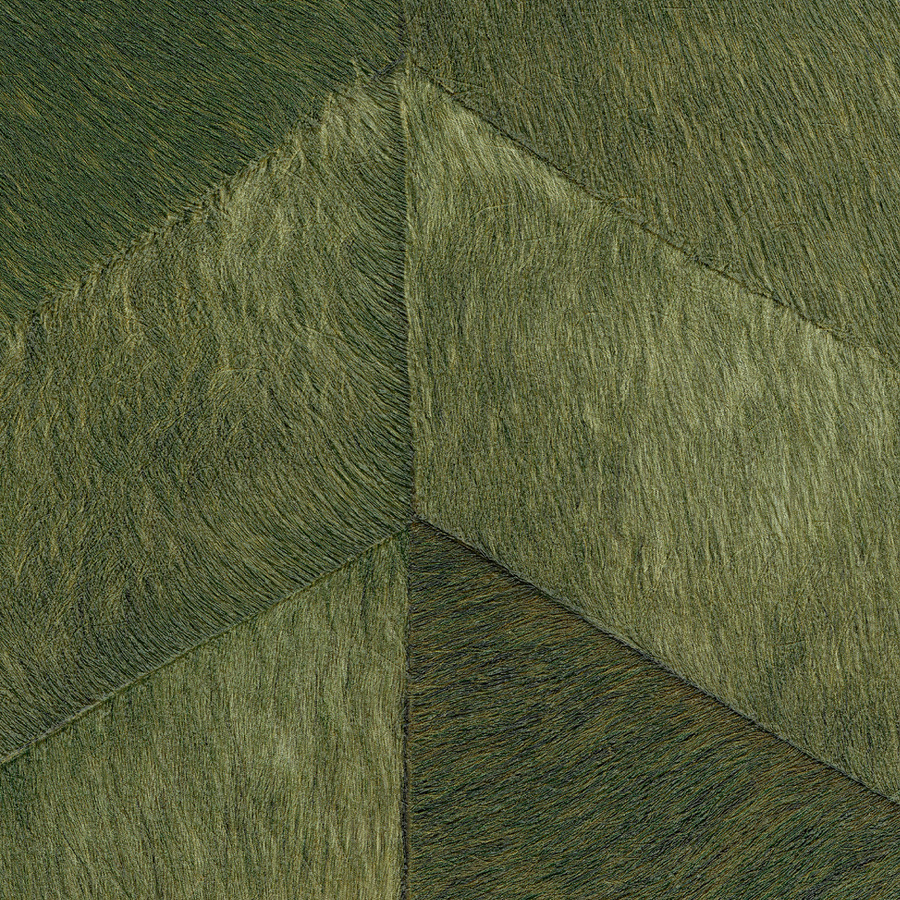 Élitis Tapete Santa Fe VP 968 67 in Grün mit abstraktem geometrischem Design aus Vinyl und Vlies - Bild 1