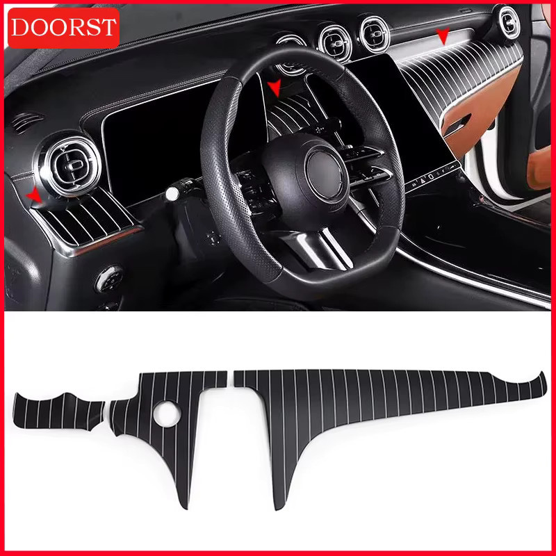 Mittelkonsole mit vertikalen Streifen für Mercedes Benz C-Klasse W206 C200 C220 in Schwarz als Instrumentenpanel Innenraum Zubehör - Bild 5