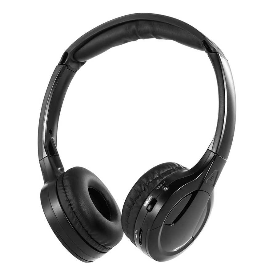 Andoer IR Infrarot Kopfhörer Stereo Faltbare Drahtlose und Wired Headset mit Dual Kanal für In-Auto DVD Player Schwarz - Bild 4