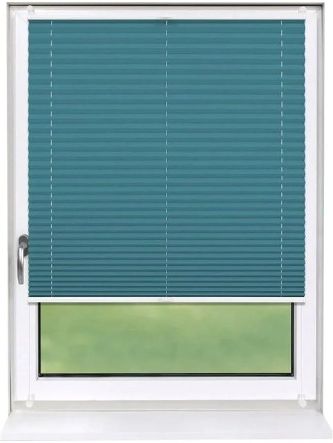Deco-Raum Plissee Basic Klemmfix ohne Bohren, Petrol, Blickdicht, B: 85 cm, H: 150 cm - Bild 1