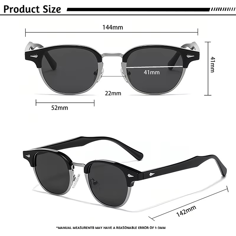 HBK Sonnenbrille, rund, Halbrand, Metall, Unisex - Bild 3