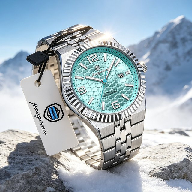 PAAZOMU Armbanduhr Edelstahl, Quarz, Silber, Herren - Bild 1