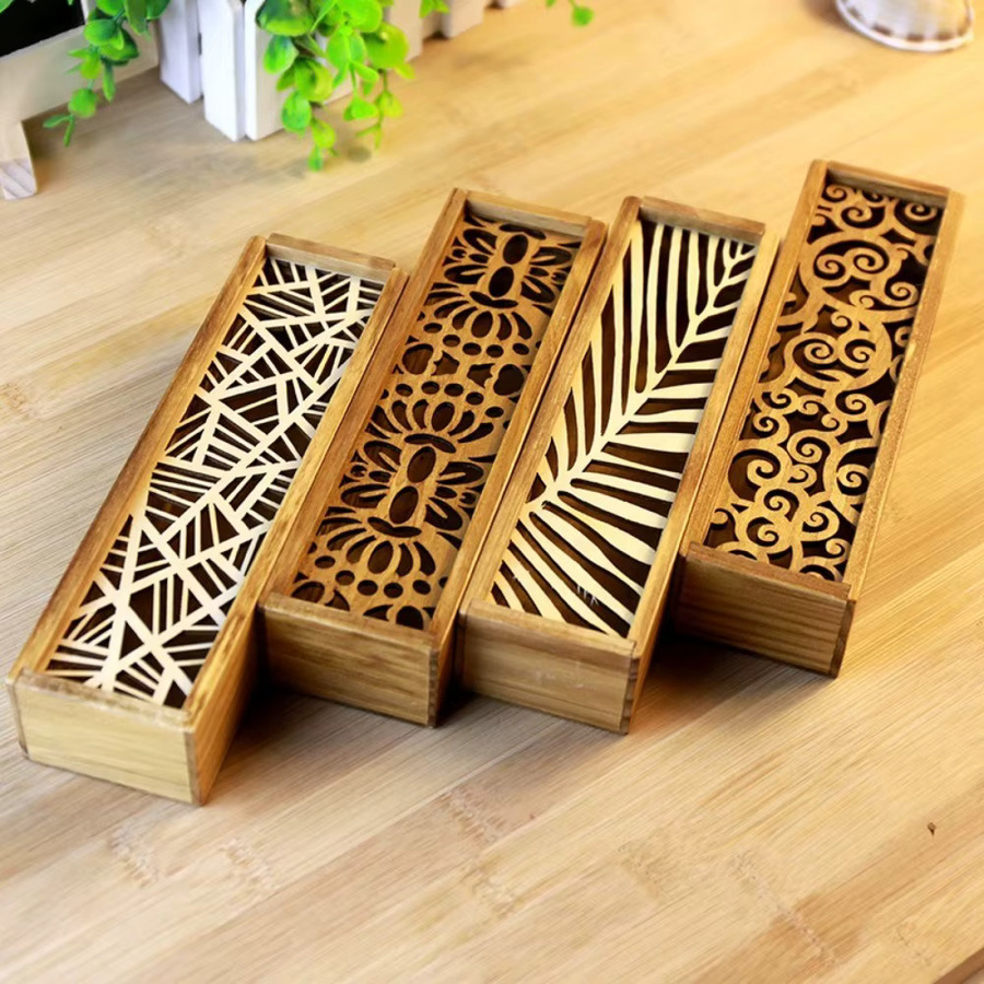 Retro Holz-Bleistiftbox in Braun als tragbare Multifunktions-Aufbewahrungsbox für Schreibtisch und Briefpapier - Bild 3