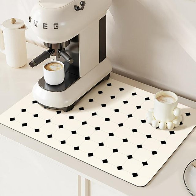 Rutschfestes Abtropfpad für Küchenarbeitsplatten und Kaffeemaschinen von Household supplies MH, Weiß, B/T: 50 x 40 cm - Bild 1