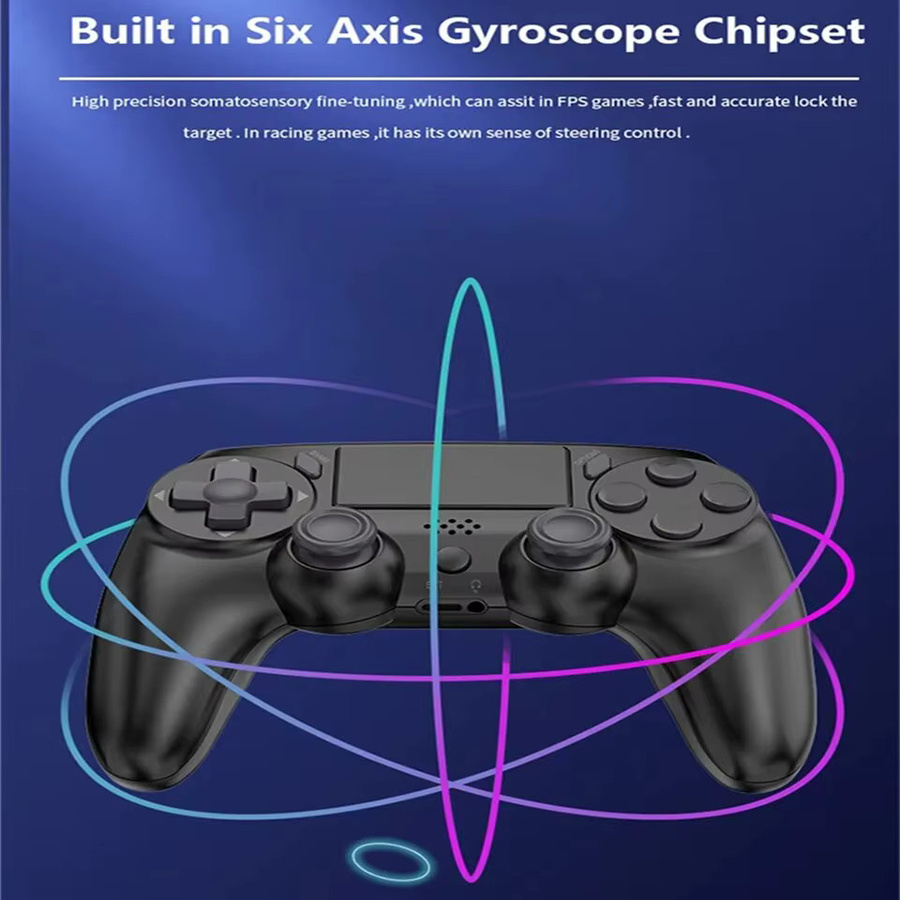 Gaminja Wireless Gamepad Bluetooth Game Controller mit sechsachsigem Gyro und Dual Vibration für PS4, PS3 und PC in Schwarz oder Weiß - Bild 3