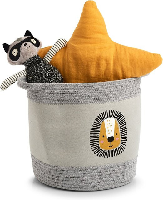 HTI-Living Aufbewahrungskorb Löwe in Grau aus Stoff, B/T/H: 30 x 30 x 30 cm - Bild 1