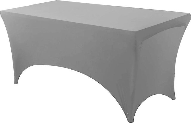 Spandex-Tischdecke RTTIME für Veranstaltungen und Hochzeiten, dehnbar und knitterfrei, rechteckig, Farbe: Lichtgrau, B/T/H: 152 x 76 x 76 cm - Bild 1