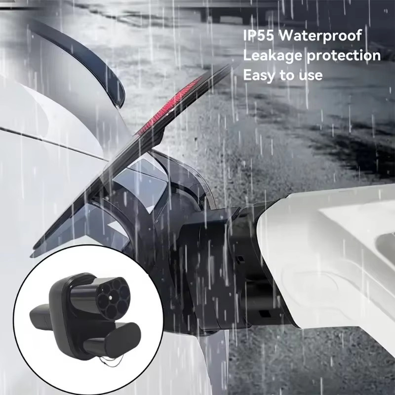 FITMPH CCS2+ Typ 2 zu NACS Tesla Konverter, 2-in-1 Adapter für DC und AC, Schwarz, 250kW für Tesla Model 3/X/Y/S, Max 250V 32A, für US-Tesla in Europa - Bild 5