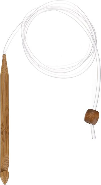 Uxcell Bambus Rundstricknadeln mit Kabel und Perlenende zum Häkeln und Weben in Gelb und Braun - Bild 1