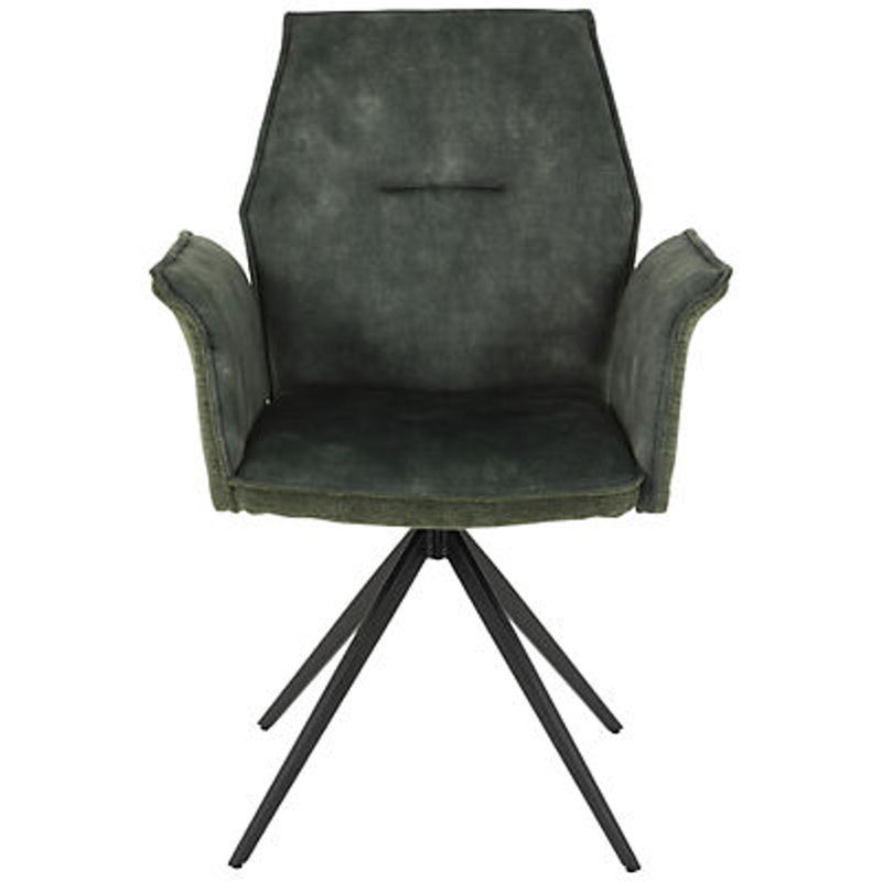 4er Set Armlehnstühle Hela Susanne in Grün und Schwarz im Vintage-Design aus Webstoff und Metall, B/H/T: 65 x 92 x 64 cm - Bild 2