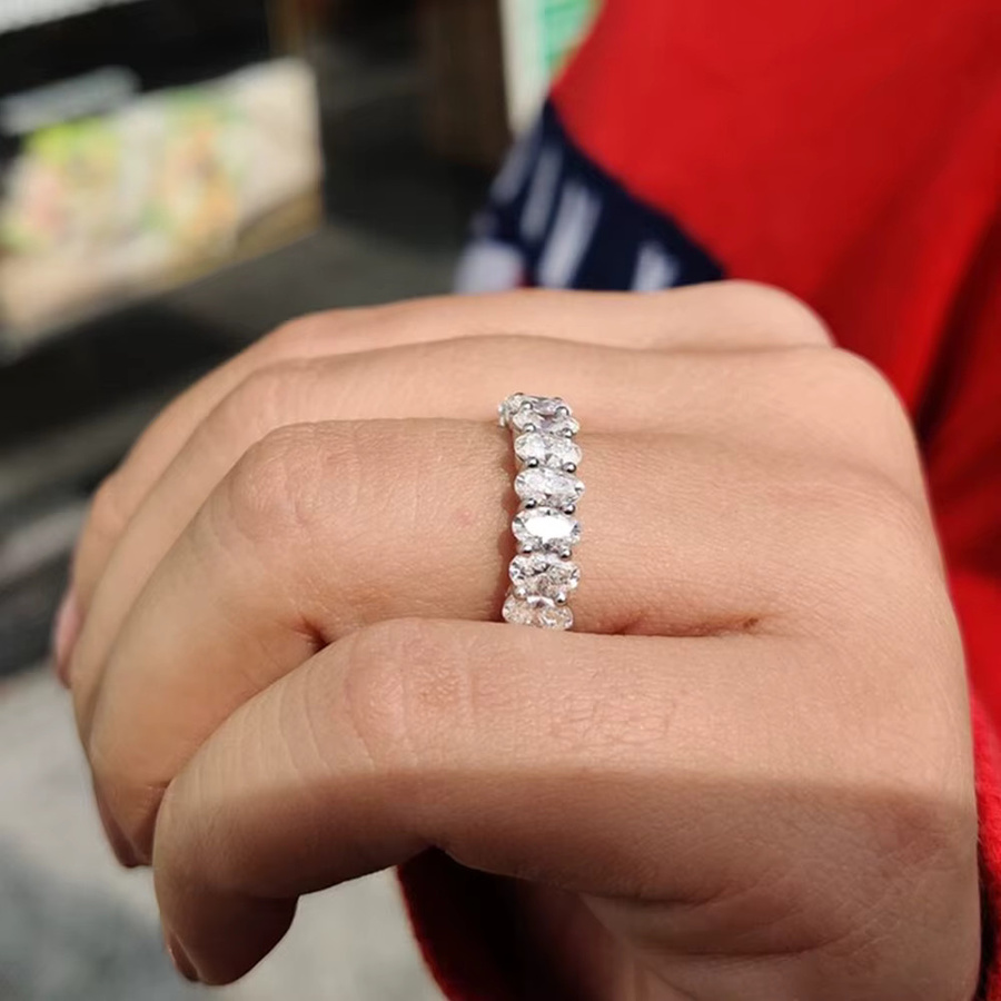Houtros Ewigkeitsring, 925 Silber, Moissanit, Damen - Bild 4