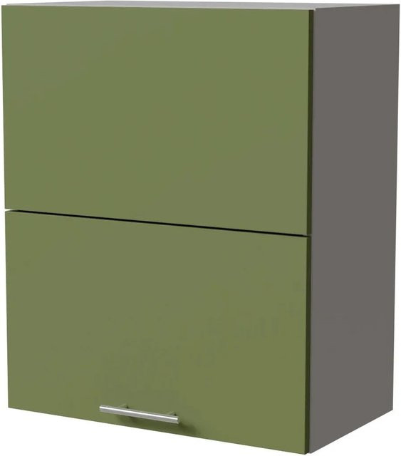 Feldmann-Wohnen Klapphängeschrank Brerra W8B/60-AV in Grau und Farngrün Matt mit Soft-Close-Türen, Breite: 60 cm, Tiefe: 32,5 cm, Höhe: 72 cm - Bild 1