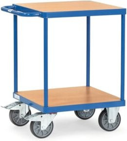 Fetra Tischwagen 2496 mit 2 Etagen aus Stahl in Blau, Tragkraft 500 kg, B: 60 cm, T: 60 cm - Bild 1