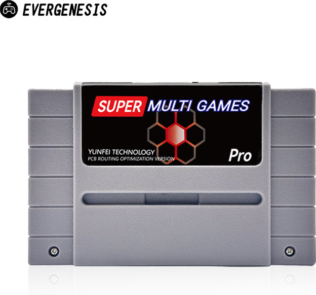 EVERGENESIS Super Multi Games SNES SFC V1 3000-in-1 Spielkarte für 16-Bit Videospielkonsolen mit 8G TF-Karte in Grau und Lila - Bild 1