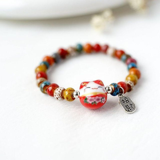 Love Home Garden Armband, Perlen, Keramik, rot, Kinder - Bild 1