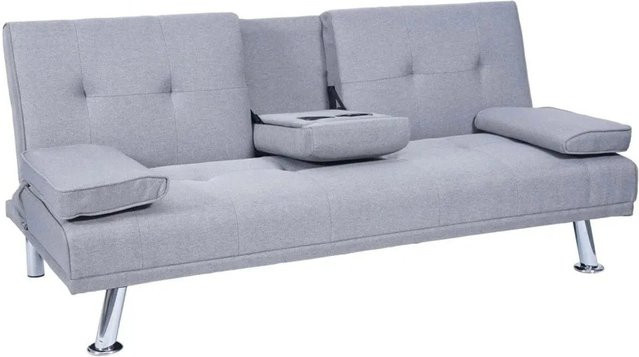 MCW 3er-Sofa F60 Schlafsofa in Hellgrau mit Textilbezug, B/T/H: 166 x 97 x 81 cm - Bild 2