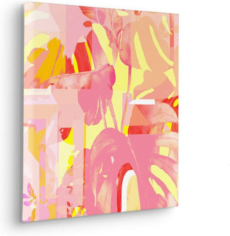 Komar Canvasbild Summer Party Modern Floral Rosa Mehrfarbig B/H: 40 x 40 cm - Bild 1