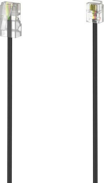 Hama DSL-Anschlusskabel mit Modular-Stecker 8p4c zu Modular-Stecker 6p4c in Schwarz, 6 m - Bild 1