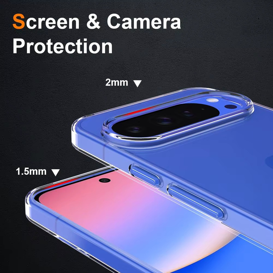 Transparente TPU-Silikon-Schutzhülle für Google Pixel 8 9 10 Pro XL 5G, stoßfeste Handyhülle in Klar - Bild 2