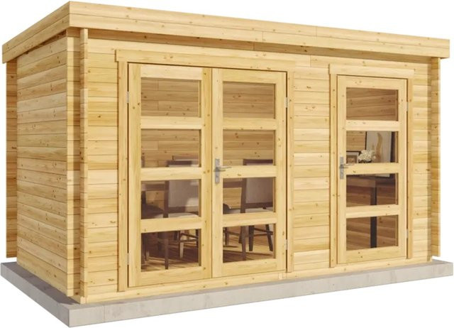 Alpholz Gartenhaus Set Paloma Grande Naturbelassen in Braun mit Dacheindeckung und Fußboden B/T/H: 404 x 228 x 234 cm - Bild 1