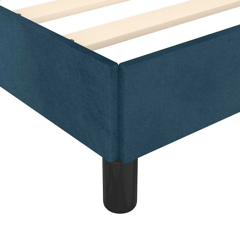 vidaXL Bettgestell mit Kopfteil aus Samt in Dunkelblau, B/T/H: 120 x 200 x 128 cm - Bild 5