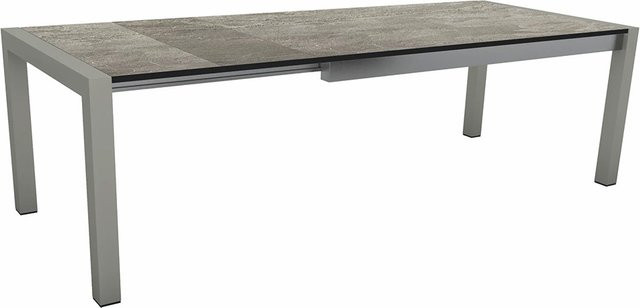 Stern Ausziehtisch Silverstar Slate Stone in Graphit mit Aluminium-Tischplatte B/T: 174 bis 254 x 90 cm - Bild 1