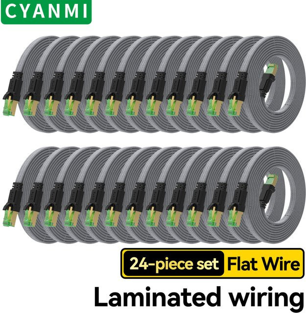 CYANMI CAT8 Ethernet LAN Kabel Set mit 40 Gbit/s und 2000 MHz für Laptop, PS5 und Router, RJ45 Anschluss - Bild 1