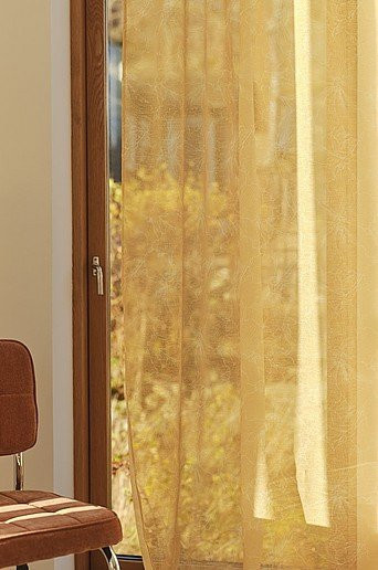 PION Multifunktionsgardine Gelb Transparent aus Polyester Höhe: 135 cm - Bild 1