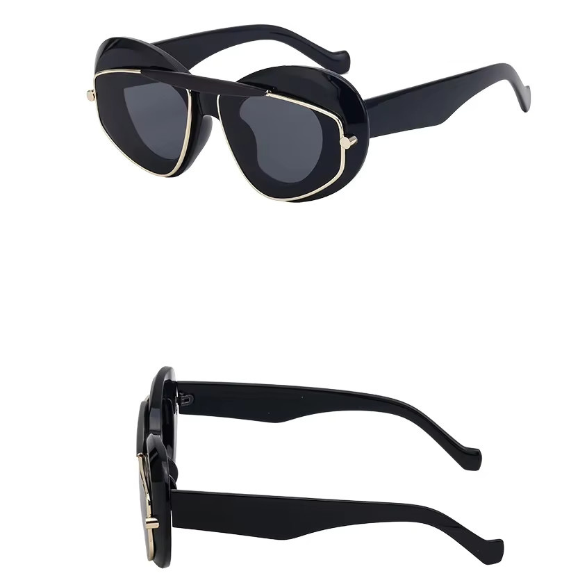 TOYEARN Cat Eye Sonnenbrille, Vollrand, Unisex, schwarz - Bild 2