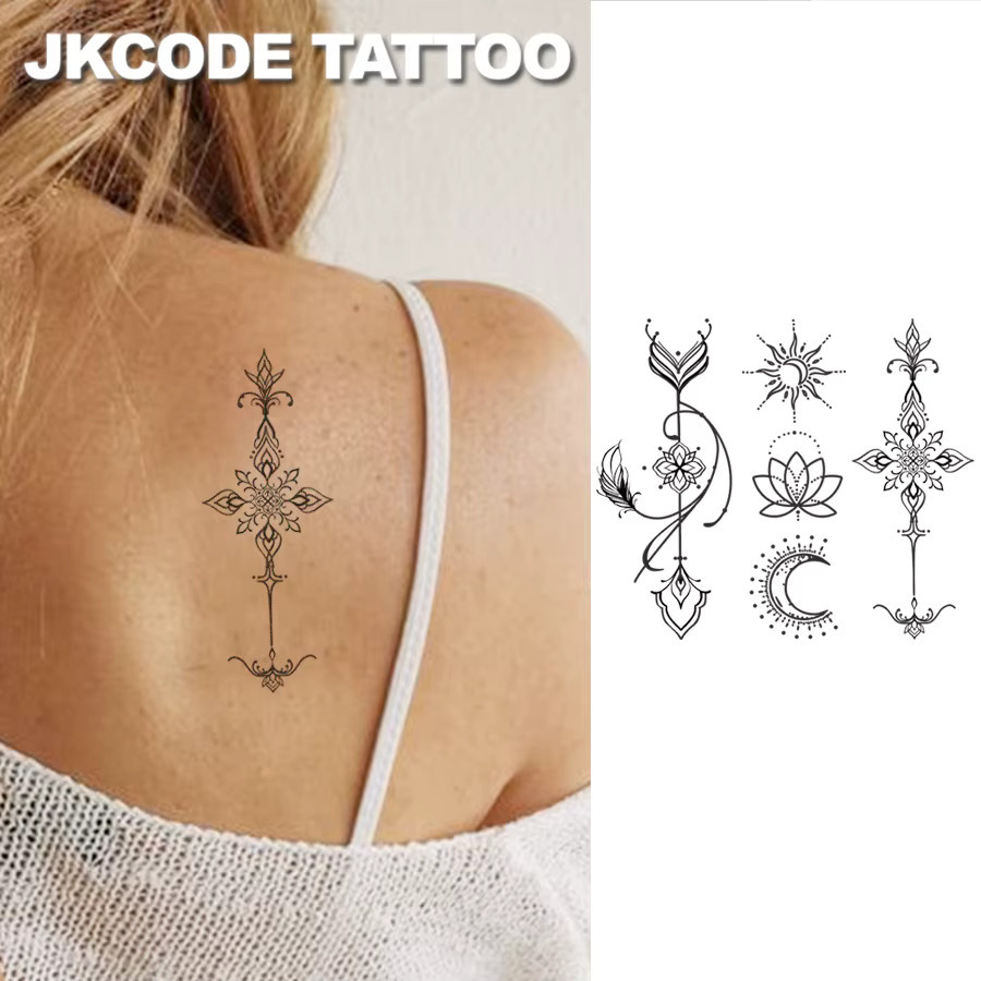 JKCODE TATTOO Sanskrit-Symbol-Temporärtattoo, Unisex, 3 Arten - Bild 2
