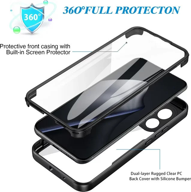 Fundas Coque Stoßfeste Schutzhülle mit Displayschutzfolie für Xiaomi 17T, 15T Pro, Mi 17 und 15 5G in Schwarz - Bild 1