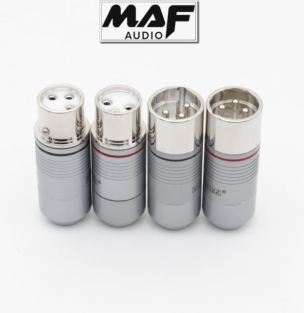 EIZZ 4er Set XLR 3-Pin Balance Stecker Männlich und Weiblich aus Beryllium-Kupfer für Mikrofonkabel in Gold oder Silber - Bild 1