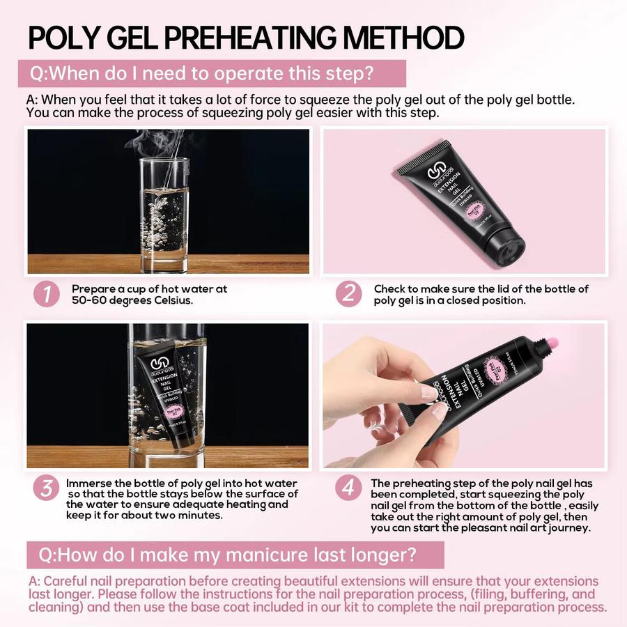 DUOLINGDAI Poly Extension Gel Nagelset, 12 Farbtöne, Glänzend, Kinder - Bild 3