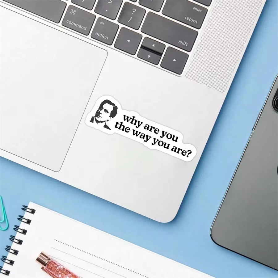 10 Stück Lustige Büro Zitate Aufkleber mit Michael Scott Meme in Weiß für Laptop und Hydroflask - Bild 4