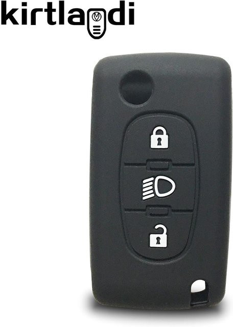 Klappschlüsselgehäuse für Citroen C4 Cactus Grand Picasso C5 C8 mit 3 Tasten in Schwarz - Bild 1