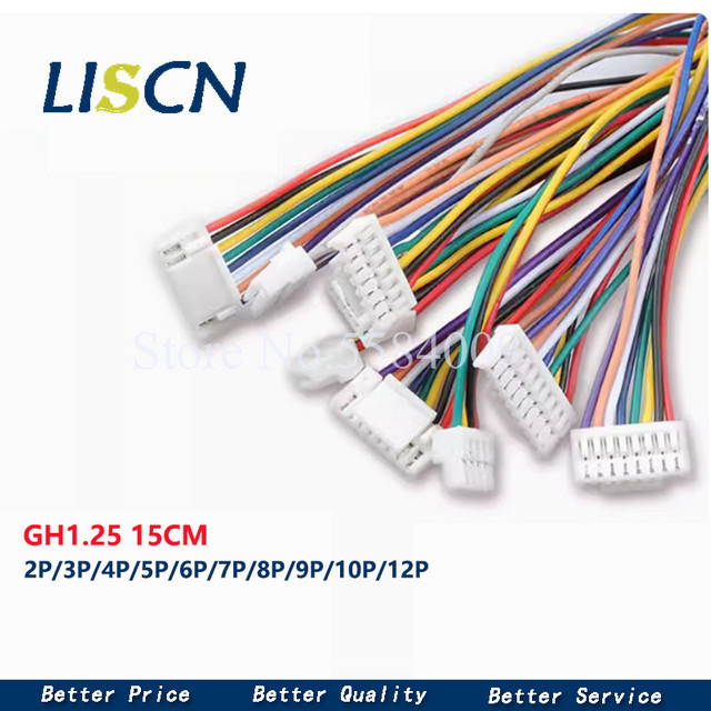 10er Set LISCN Micro JST GH 1,25 Stecker und Buchsen mit 15 cm Kabel, Männlich und Weiblich, Multicolour - Bild 1