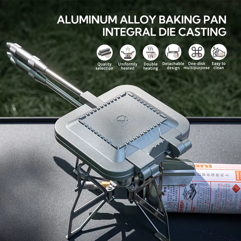 CAMPINGMOON TT-1315 Toasted Sandwich Maker Antihaft-Sandwichpresse aus Aluminium in Silber - Bild 3