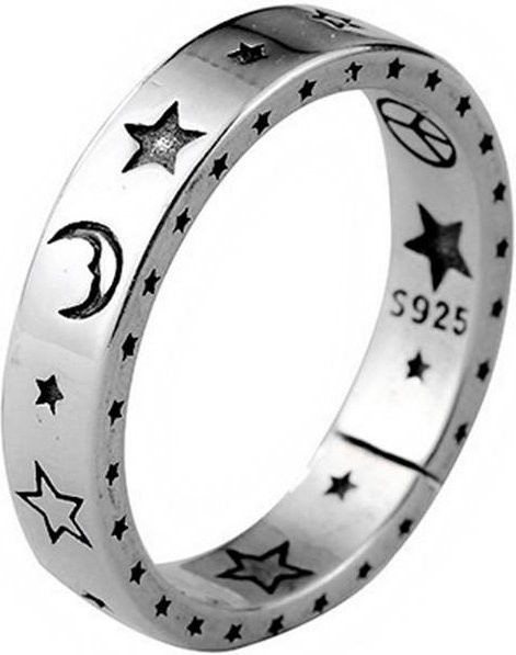 Ring 925 Silber, Mond Stern, Vintage, Damen - Bild 1